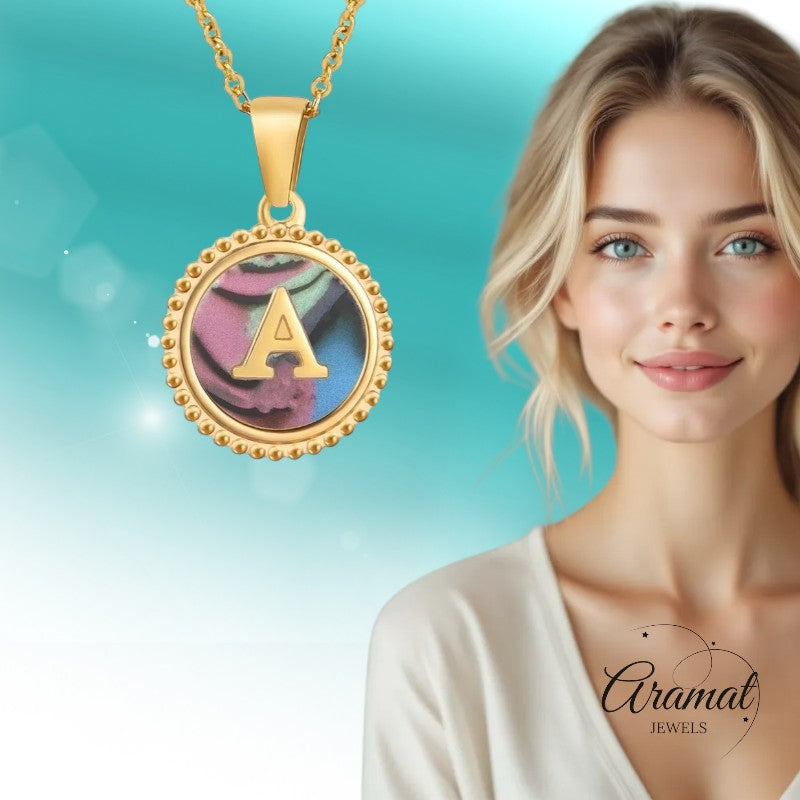 letter Ketting met Abalone Schelp