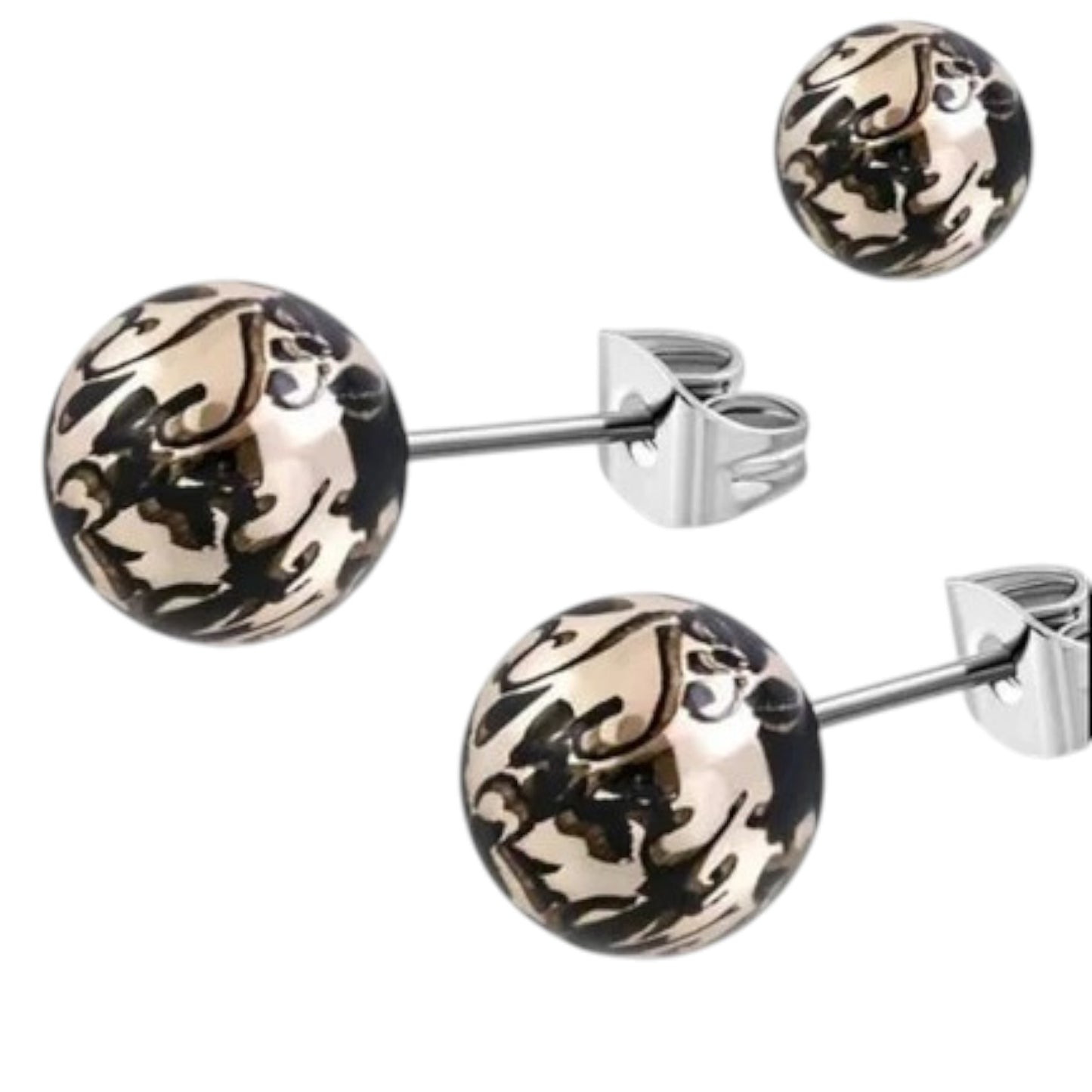 Stalen bolletjes oorstekers met spetters – 6mm
