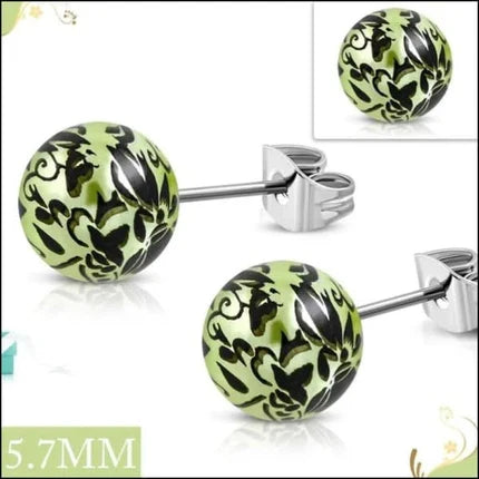 Boucles d'oreilles à clous en acier à effet « Splash » – 6 mm