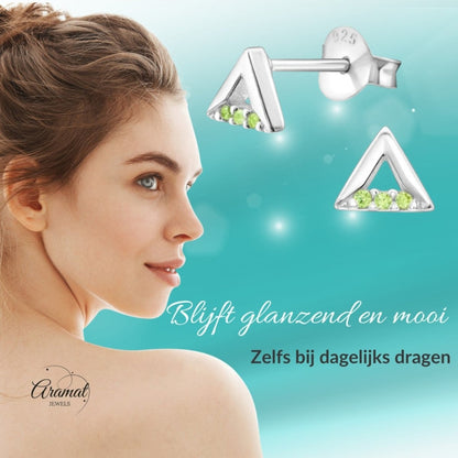 Lichtgroene Kristallen Oorbellen voor Kinderen - Aramat Jewels - Oorbellen - cadeautip