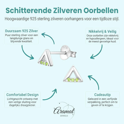 Lichtgroene Kristallen Oorbellen voor Kinderen - Aramat Jewels - Oorbellen - cadeautip