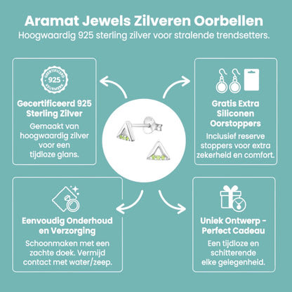 Lichtgroene Kristallen Oorbellen voor Kinderen - Aramat Jewels - Oorbellen - cadeautip