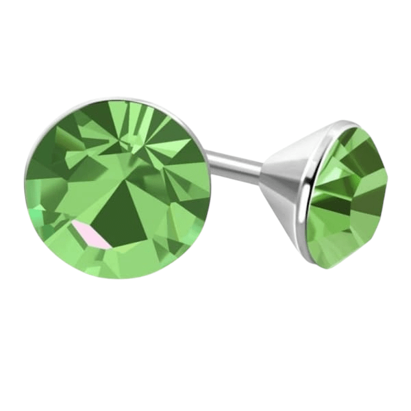 Lichtgroene Mini Oorknopjes – 3mm – RVS - Aramat Jewels - Oorbellen - cadeautip