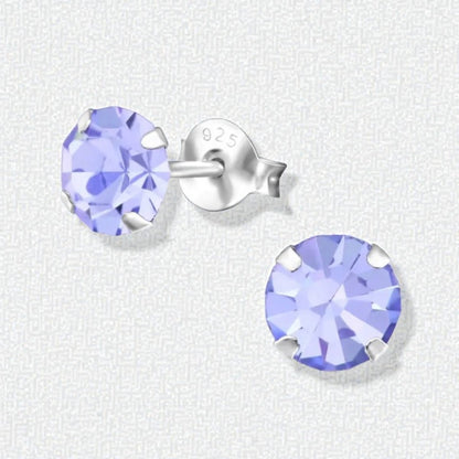 Lila Kristal Zilveren Oorbellen - Aramat Jewels - Oorbellen - cadeautip