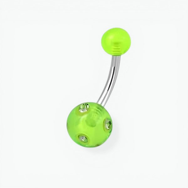 Luxe Kristallen Stalen Navelpiercing met steentje
