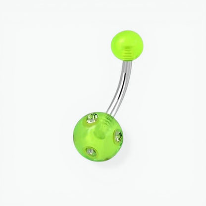 Luxe Kristallen Stalen Navelpiercing met steentje