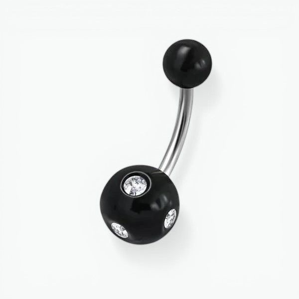 Luxe Kristallen Stalen Navelpiercing met steentje