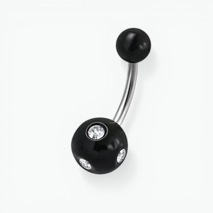 Luxe Kristallen Stalen Navelpiercing met steentje
