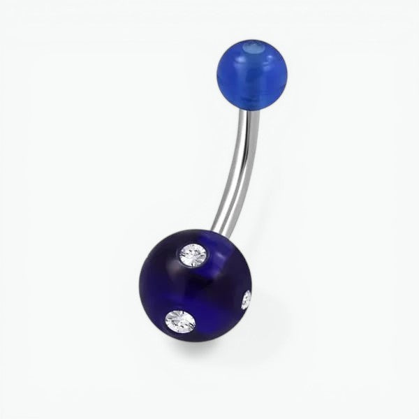 Luxe Kristallen Stalen Navelpiercing met steentje