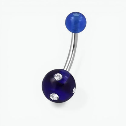 Luxe Kristallen Stalen Navelpiercing met steentje