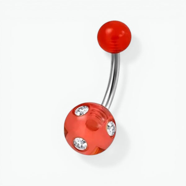 Luxe Kristallen Stalen Navelpiercing met steentje
