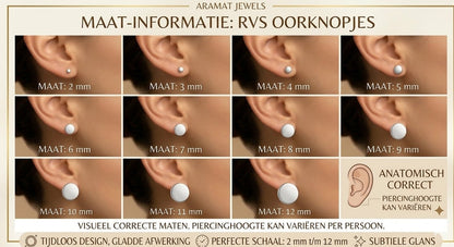 Oorbellen – 8mm Vierkante Zirkonia Rood op RVS Zilverkleur