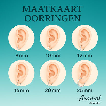 Brede Huggie Oorringen met Kristal 13x7mm