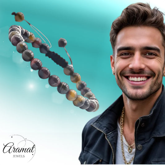 Bracelet œil de tigre multicolore