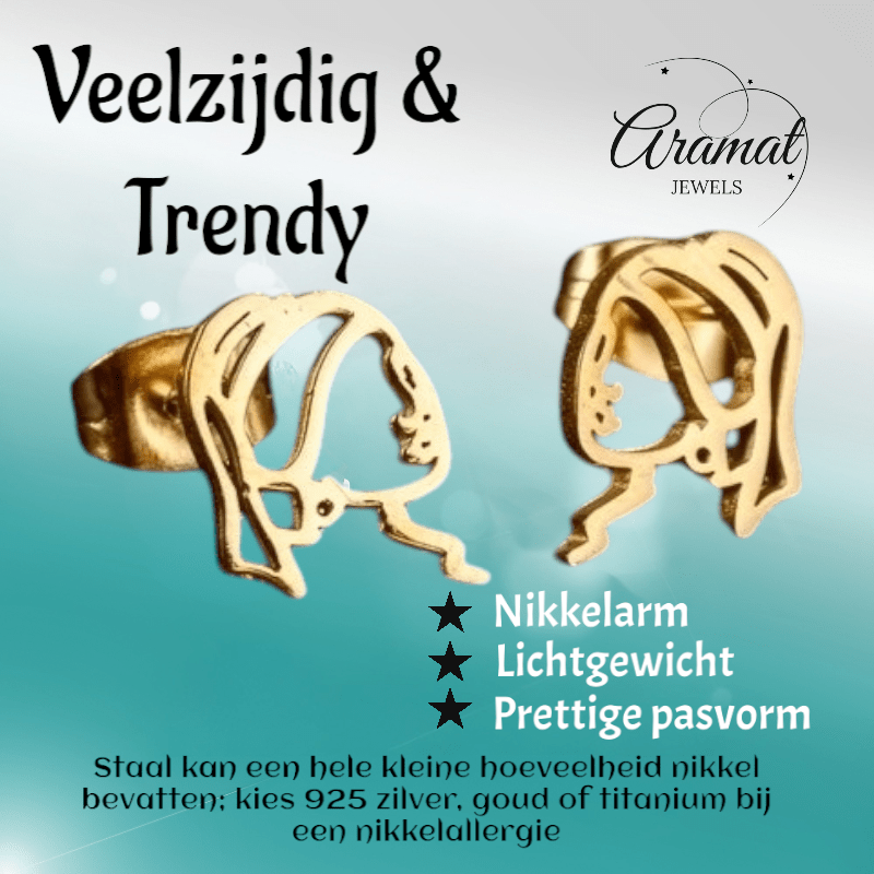 Meisje met de Parel Oorstekers Goudkleurig RVS - oor6393 - 638455 - Oorbellen kopen# - 12mm - alles - cadeau