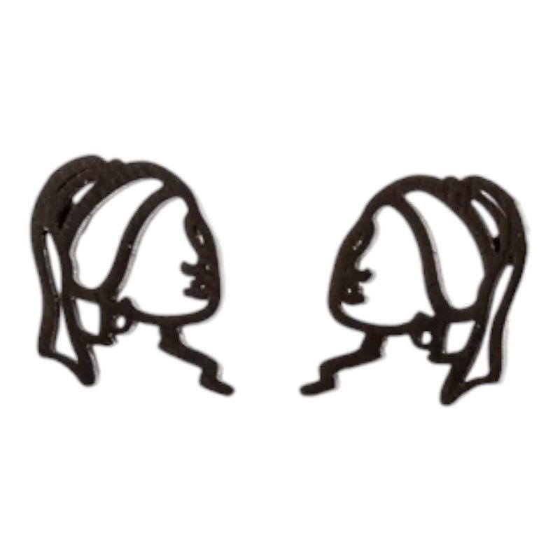 Meisje met de Parel Oorstekers Zwart RVS - oor6395 - 638453 - Oorbellen kopen# - 12mm - alles - cadeau