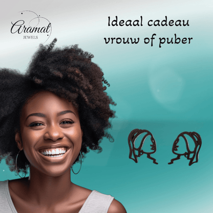 Meisje met de Parel Oorstekers Zwart RVS - oor6395 - 638453 - Oorbellen kopen# - 12mm - alles - cadeau