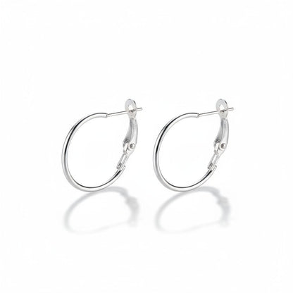 Metalen Oorringen Zilverkleurig 20mm Klapscharnier - Aramat Jewels - Oorbellen - cadeautip