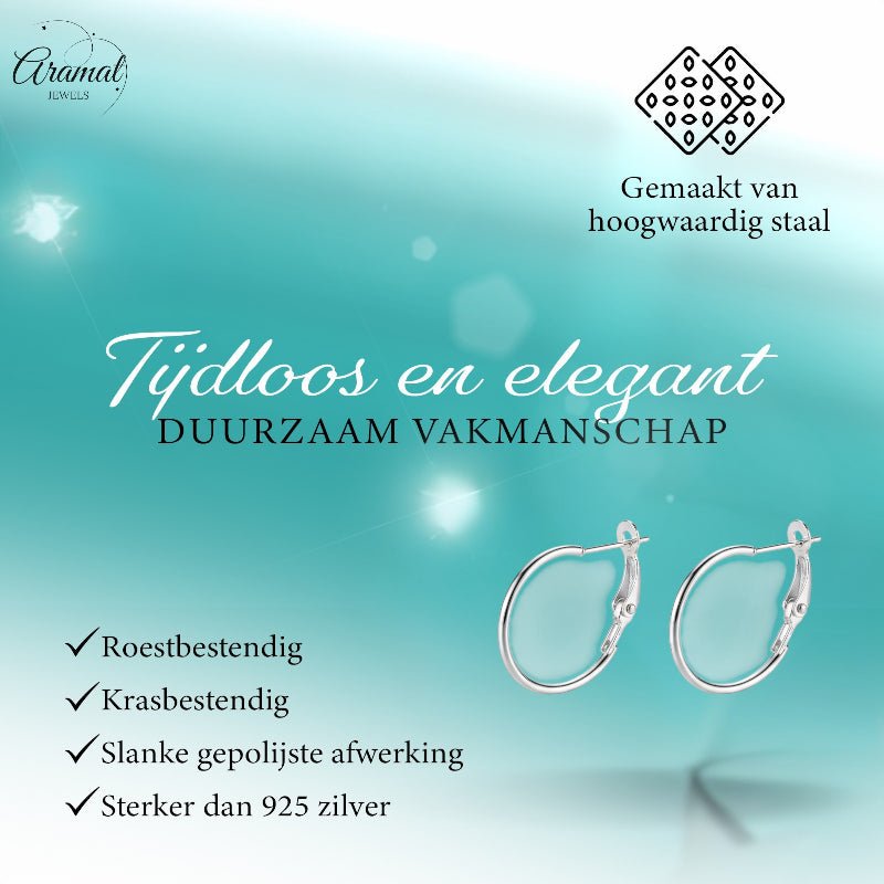 Metalen Oorringen Zilverkleurig 20mm Klapscharnier - Aramat Jewels - Oorbellen - cadeautip