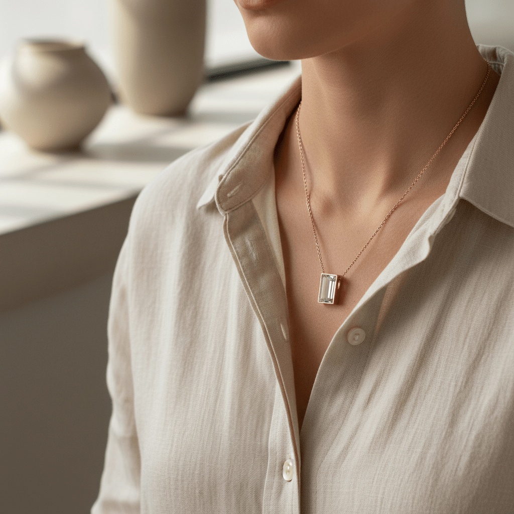 Mini Ashanger Rechthoek met Zirkonia - Rosékleur - Aramat Jewels - Gedenkhangers - cadeautip