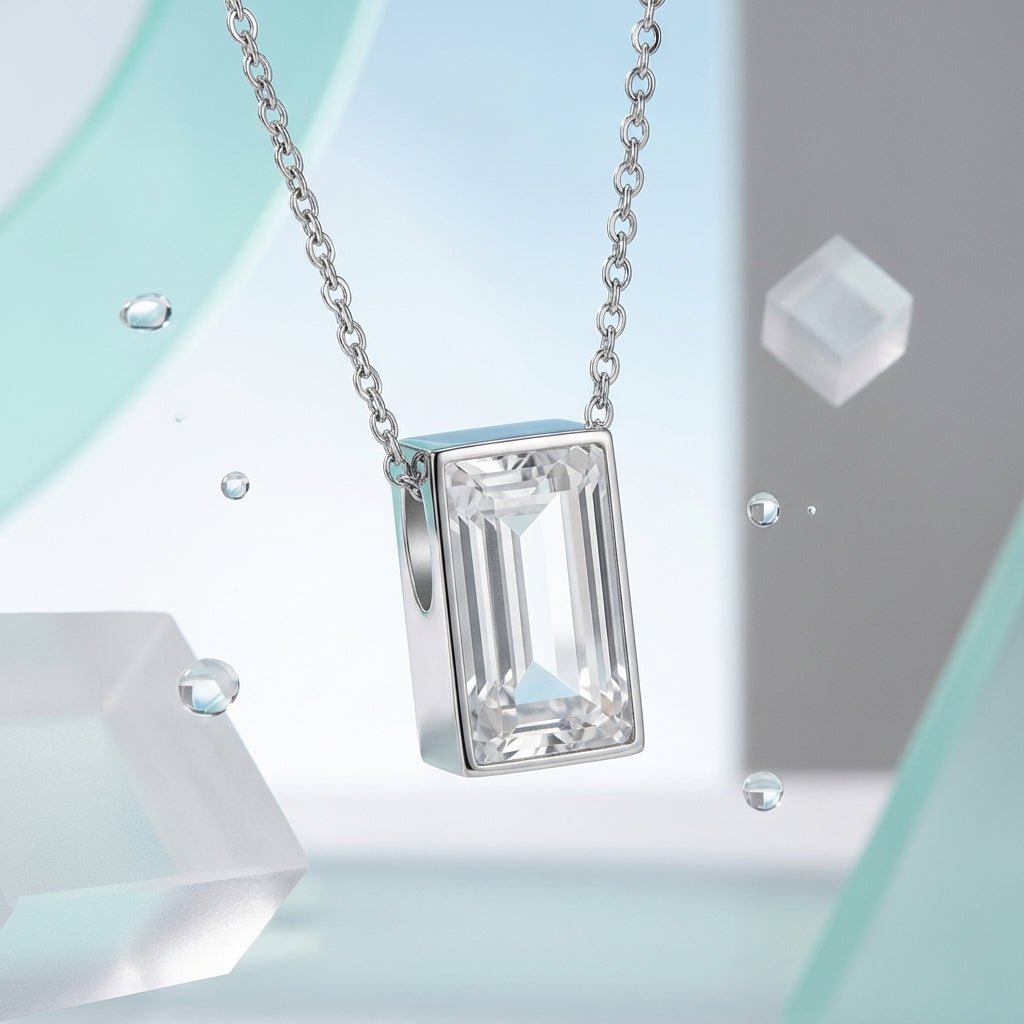 Mini Ashanger Rechthoek met Zirkonia - Zilverkleur - Aramat Jewels - Gedenkhangers - cadeautip