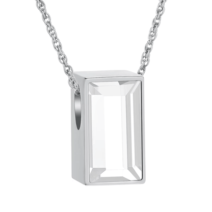 Mini Ashanger Rechthoek met Zirkonia - Zilverkleur - hang1470 - IJD33011 - Gedenkhangers kopen# - 11mm - alles - ashangers