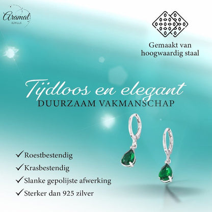 Mini Oorringetjes Meisje – Groene Zirkonia – 10mm - oor6378 - 66135 - Oorringen kopen# - 10mm - alles - cadeau