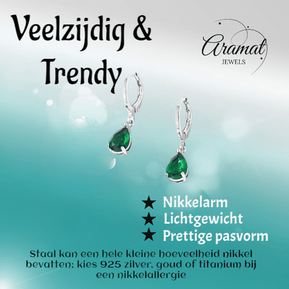 Mini Oorringetjes Meisje – Groene Zirkonia – 10mm - oor6378 - 66135 - Oorringen kopen# - 10mm - alles - cadeau