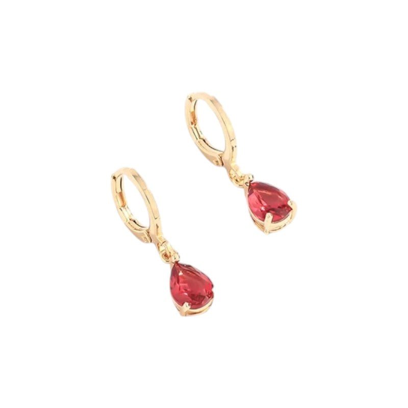 Mini Oorringetjes Meisje – Rode Zirkonia – 10mm - Goudkleur - oor6379 - 66133 - Oorringen kopen# - 10mm - alles - cadeau