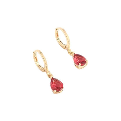 Mini Oorringetjes Meisje – Rode Zirkonia – 10mm - Goudkleur - oor6379 - 66133 - Oorringen kopen# - 10mm - alles - cadeau