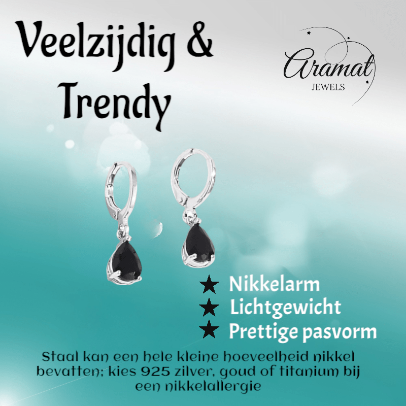 Mini Oorringetjes Meisje – Zwart Zirkonia – 10mm - oor6335 - 66137 - Oorringen kopen# - 10mm - alles - cadeau