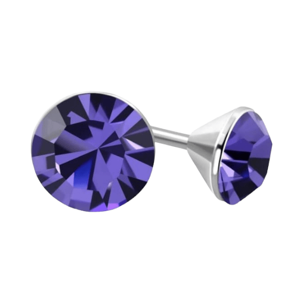 Mini Oorstekers Violet Paars – 3mm – RVS - Aramat Jewels - Oorbellen - cadeautip