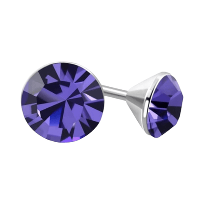 Mini Oorstekers Violet Paars – 3mm – RVS - Aramat Jewels - Oorbellen - cadeautip