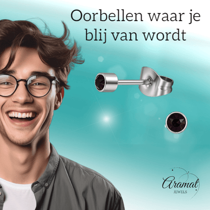 Mini paarse kristal oorstekers – 3mm elegant - Aramat Jewels - Oorbellen - cadeautip