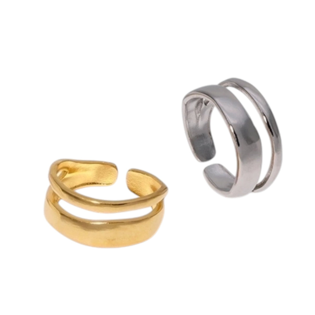 Minimalistische Open Ring Geometrisch (Verstelbaar RVS) - Aramat Jewels - Ringen - cadeautip