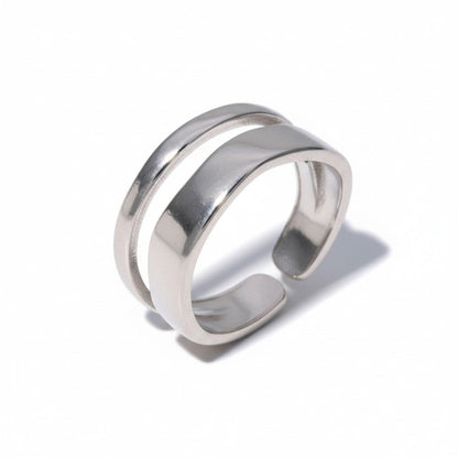 Minimalistische Open Ring Geometrisch (Verstelbaar RVS) - Aramat Jewels - Ringen - cadeautip