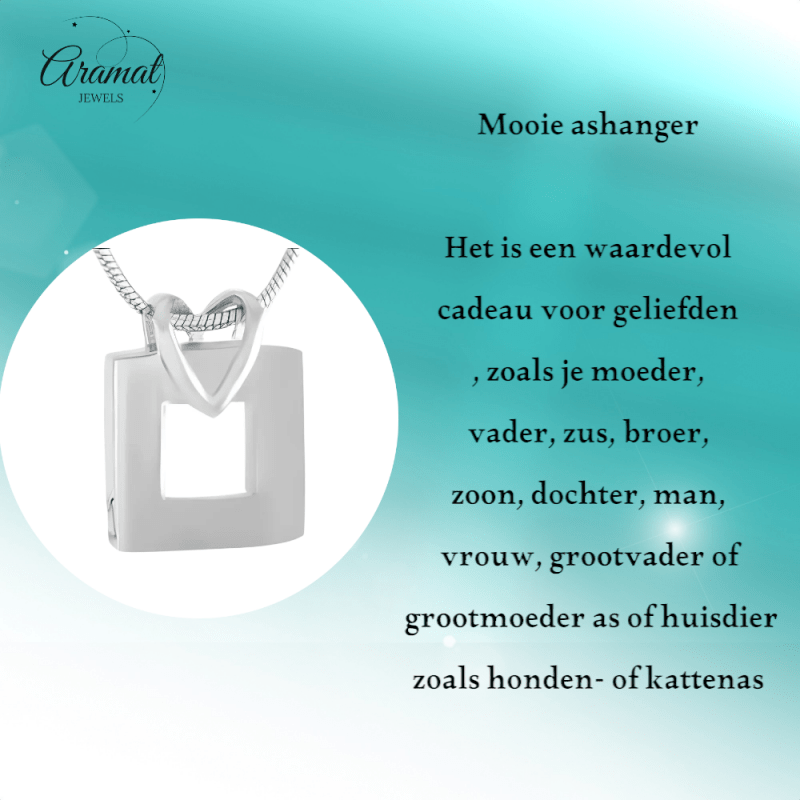 Moderne Stalen Ashanger Open Vierkant - hang298 - Gedenkhangers kopen# - 25mm - alles - ashangers