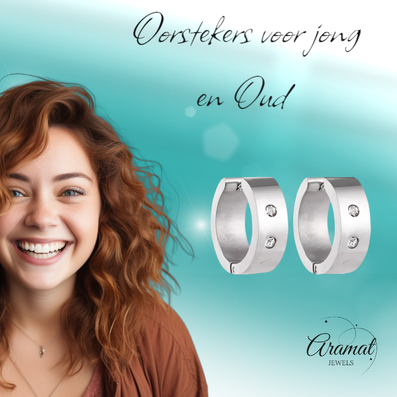 Grote Huggie Oorringen Kristal 20mm