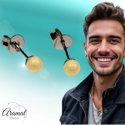 Oorbellen – Witte Bolletjes Metaal (4mm)