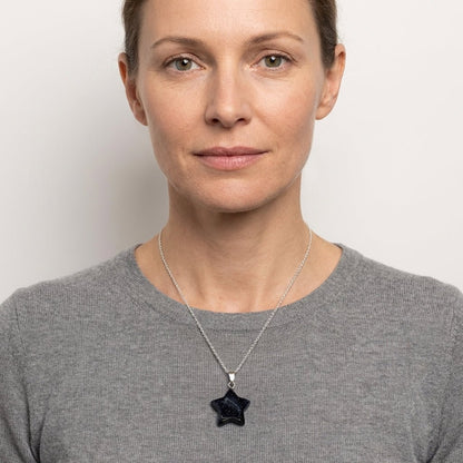 natuursteenhanger ster Zandsteen blauw - Aramat Jewels - Hangers - cadeautip