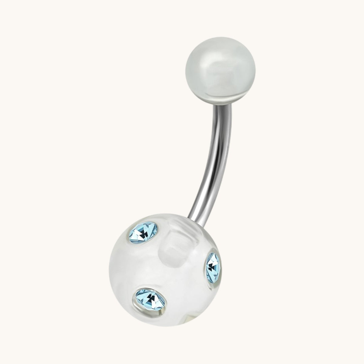 Luxe Kristallen Stalen Navelpiercing met steentje