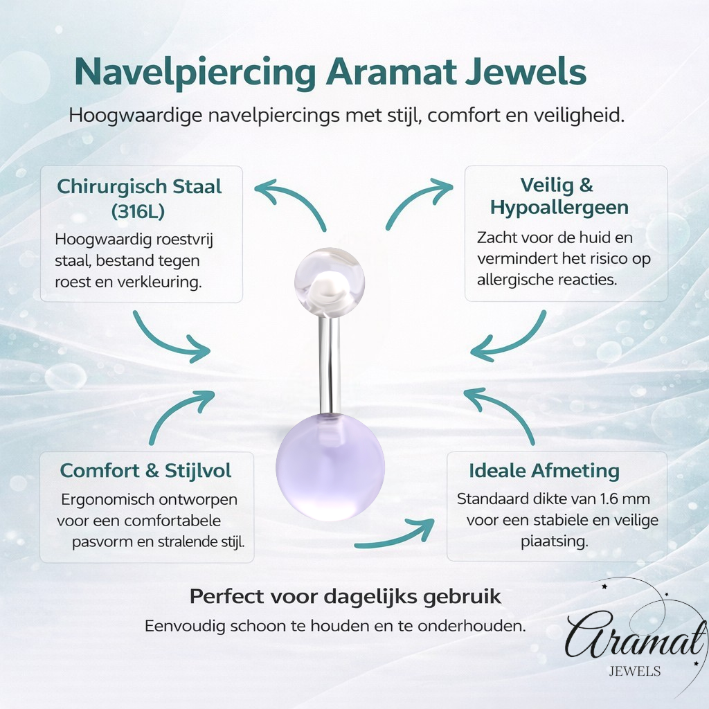 Stijlvolle Transparante Acryl Navelpiercing