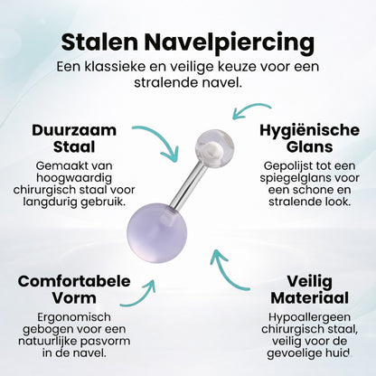 Stijlvolle Transparante Acryl Navelpiercing