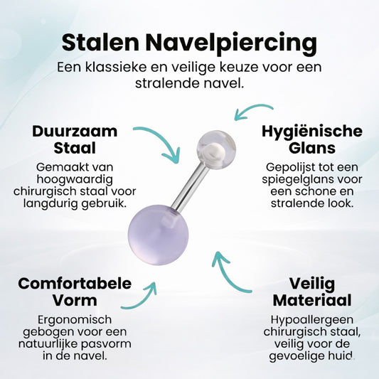 Stijlvolle Transparante Acryl Navelpiercing