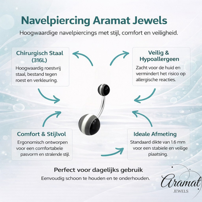 Stijlvolle Acryl Navelpiercing streepjes