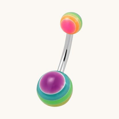 Regenboog Acryl Stalen Navelpiercing