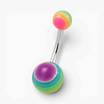 Regenboog Acryl Stalen Navelpiercing