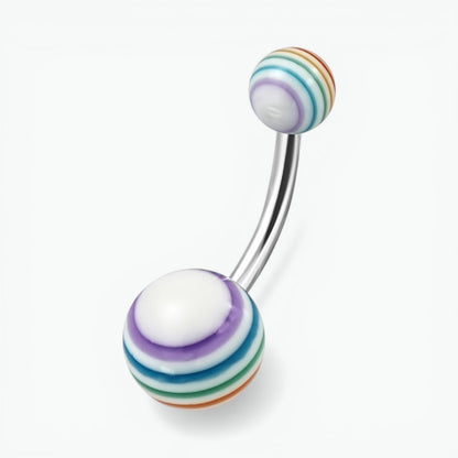 Kleurrijke Regenboog Acryl Navelpiercing