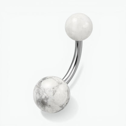 Witte Marmeren Stalen Navelpiercing
