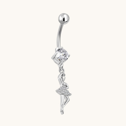 Stalen navelpiercing met hanger ballerina